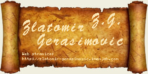 Zlatomir Gerasimović vizit kartica
